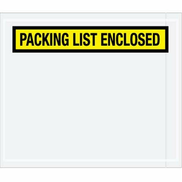 Officespace 7 x 6 in. 2 Mil Poly Yellow Packing List Enclosed Envelopes - Yellow - 6in. W x 7in. L OF3348773